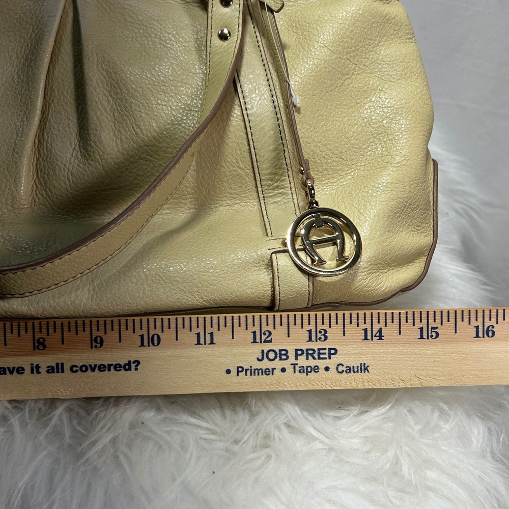 Etienne Aigner Cream Leather Tote Bag Shoulder Bag Gold Hardware - Picture 12 of 13